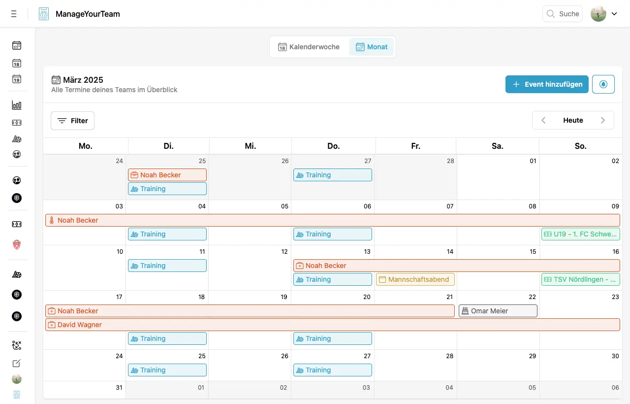 ManageYourTeam Kalender ManageYourTeam Kalender